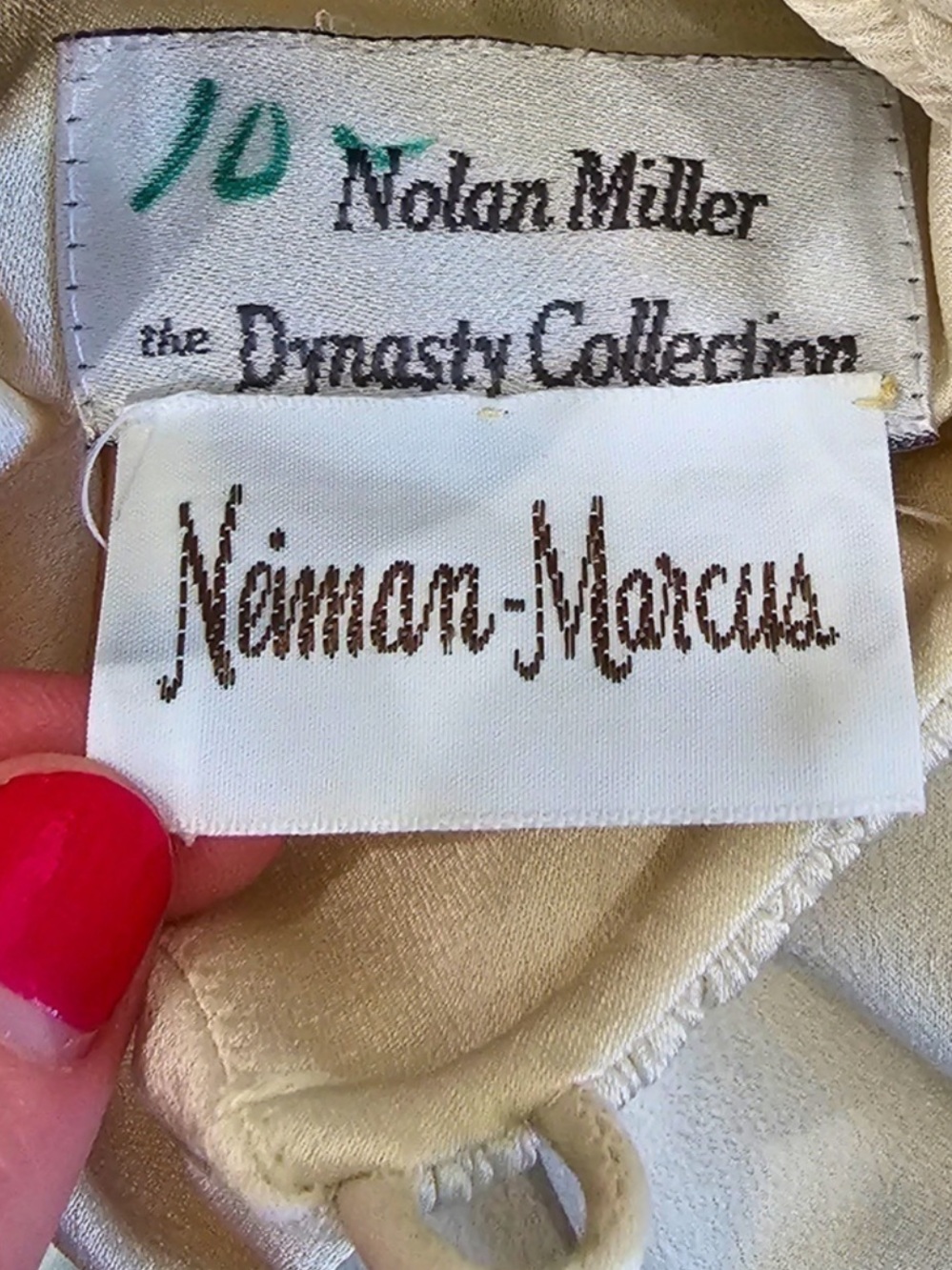 Vintage Nolan Miller Neiman Marcus Romantic High Neck Midi Dress 8 - Picture 4 of 12